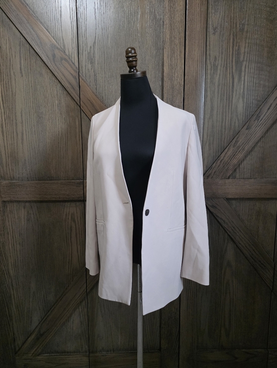 Theory Jackets & Blazers - Theory Women's Light Cream Single-Button Blazer